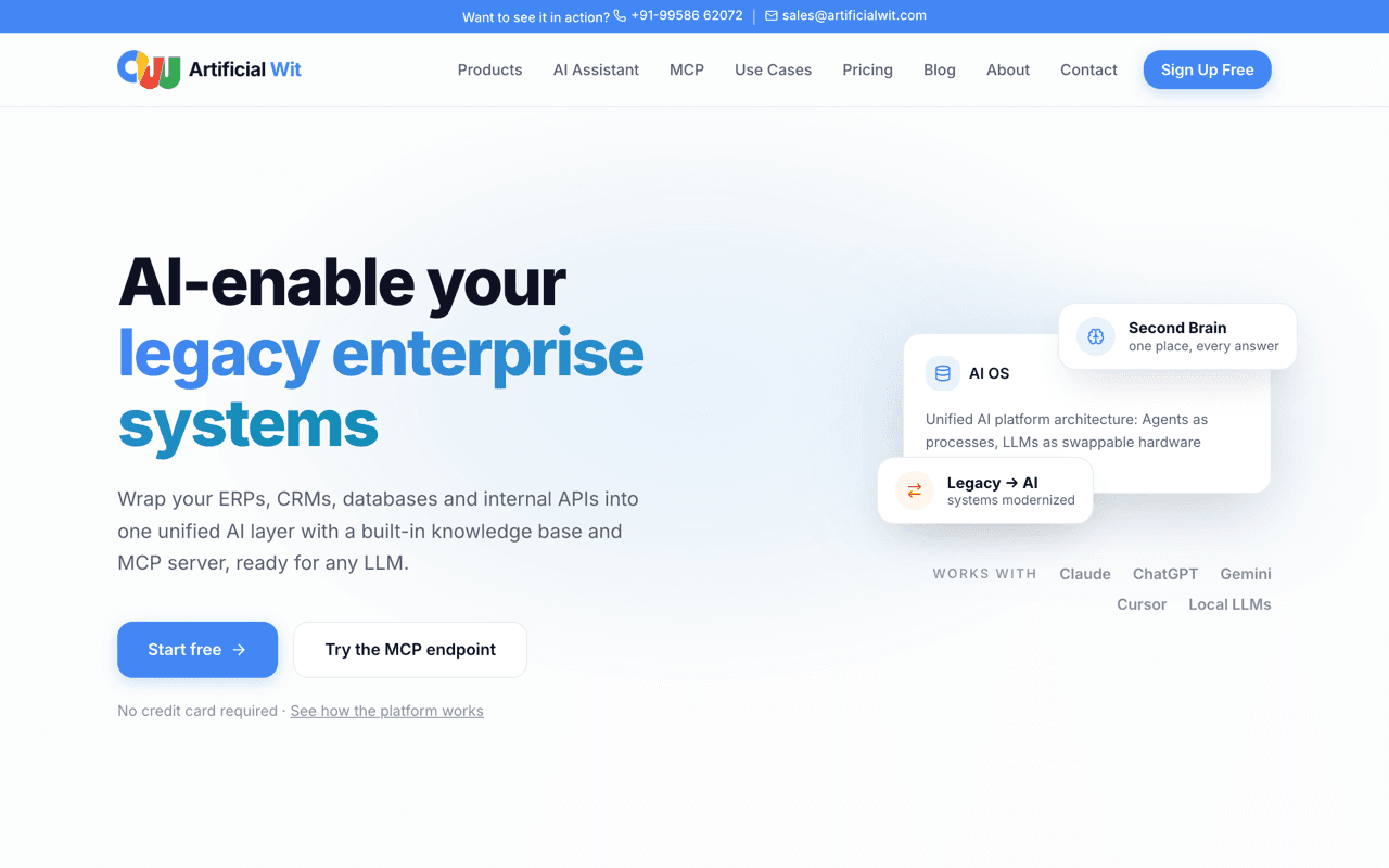 Artificial Wit website screenshot