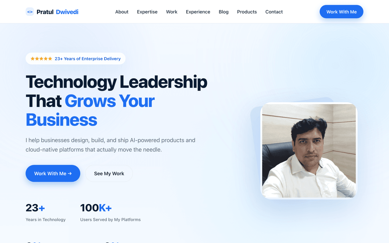 Pratul Dwivedi website screenshot