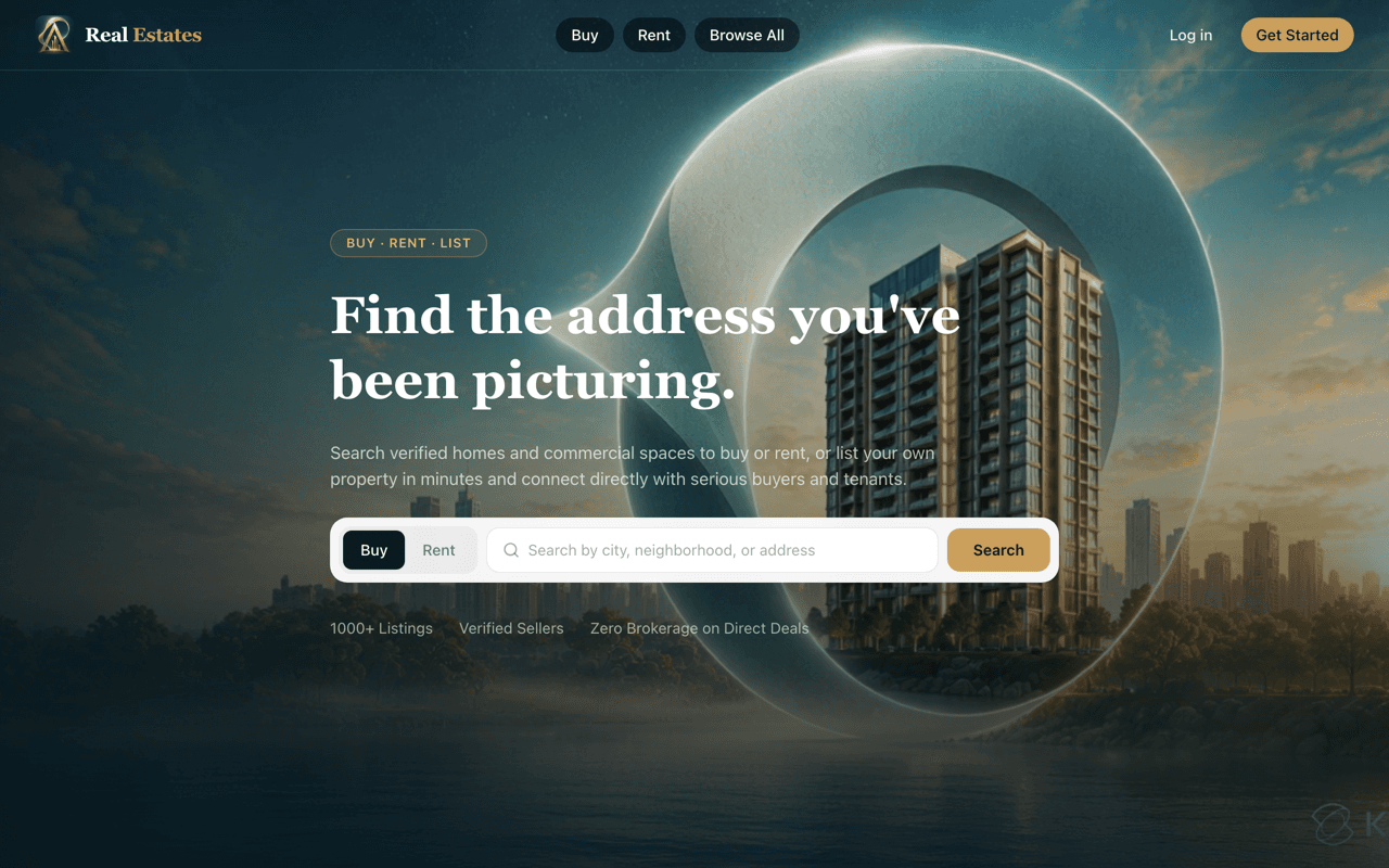 Real Estate template — listings and search